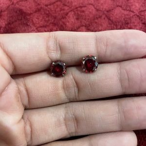 Earrings Ruby glass